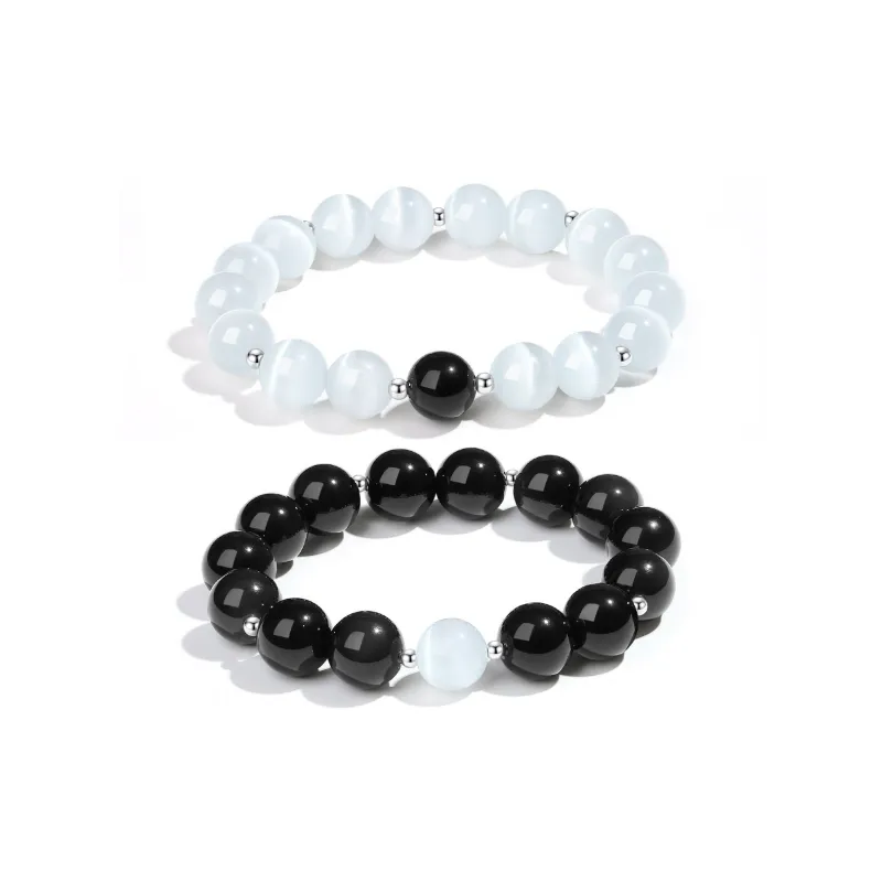 PUTUOSHANWENCHUANG Obsidian Bracelets Unisex-2