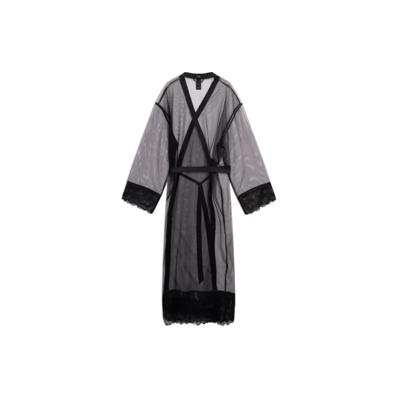 CALVIN KLEIN Sleep Robe Women's Space Black-1
