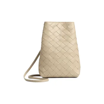 Bottega Veneta Intrecciato Calfskin Shoulder Bag Women's Natural Color