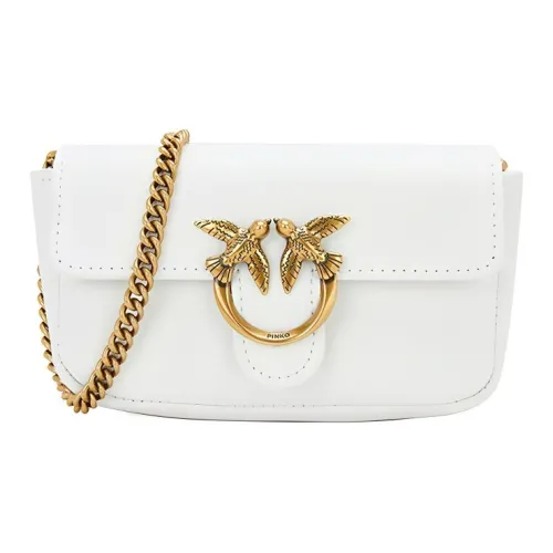 PINKO Icon Simply Cow Leather Swift Bag Crossbody One Shoulder Shoulder Bag Mini Women's White