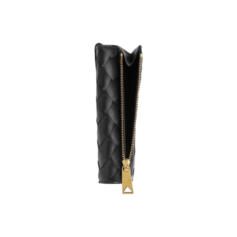 Bottega Veneta Andiamo Series Lambskin Card Holder Women's Black-2