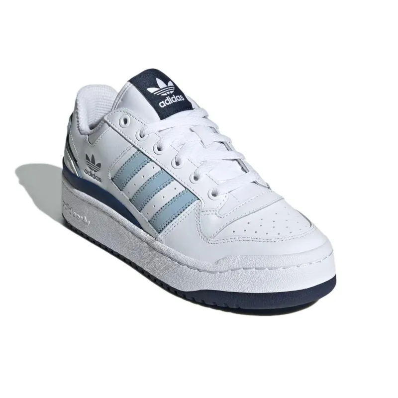 Adidas Originals Forum Bold Anti-Slip Wear-Resistant Low-Top Skateboard Shoes Women's White Blue-2