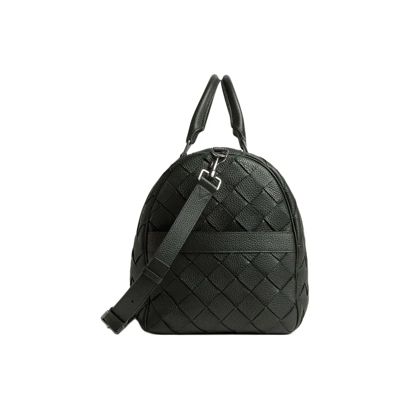 Bottega Veneta Calfskin One Shoulder Crossbody Portable Travel Bag Men's Dark Green-1