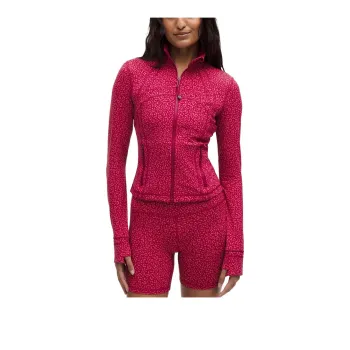 Lululemon Define Jackets & Coats Women's Leopard Daisy Desert Red Magenta Smoke