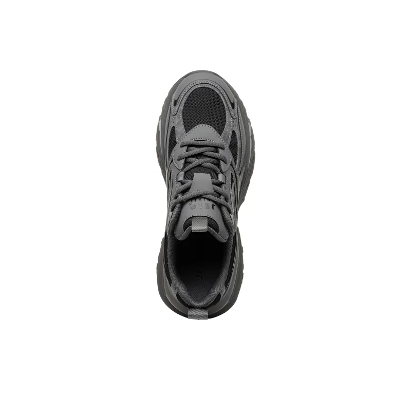 JEEP SPIRIT Cushioned Slip-Resistant Abrasion-Resistant Breathable Low-Top Chunky Sneakers Men's Volcanic Gray-4