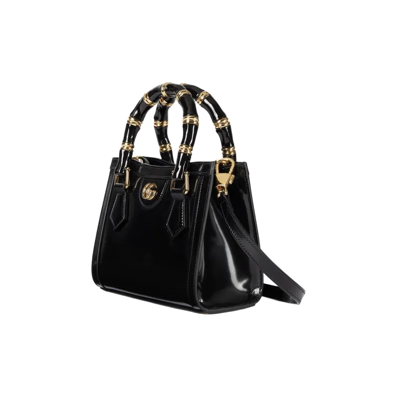 GUCCI Diana Leather Tote Bag Shopping Bag Shoulder Bag Crossbody Bag Handbag Mini Women's Black-1