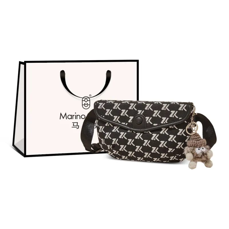 Marino Orlandi Fabric, Synthetic Leather Shoulder Bag, Crossbody Bag Women's Black-0