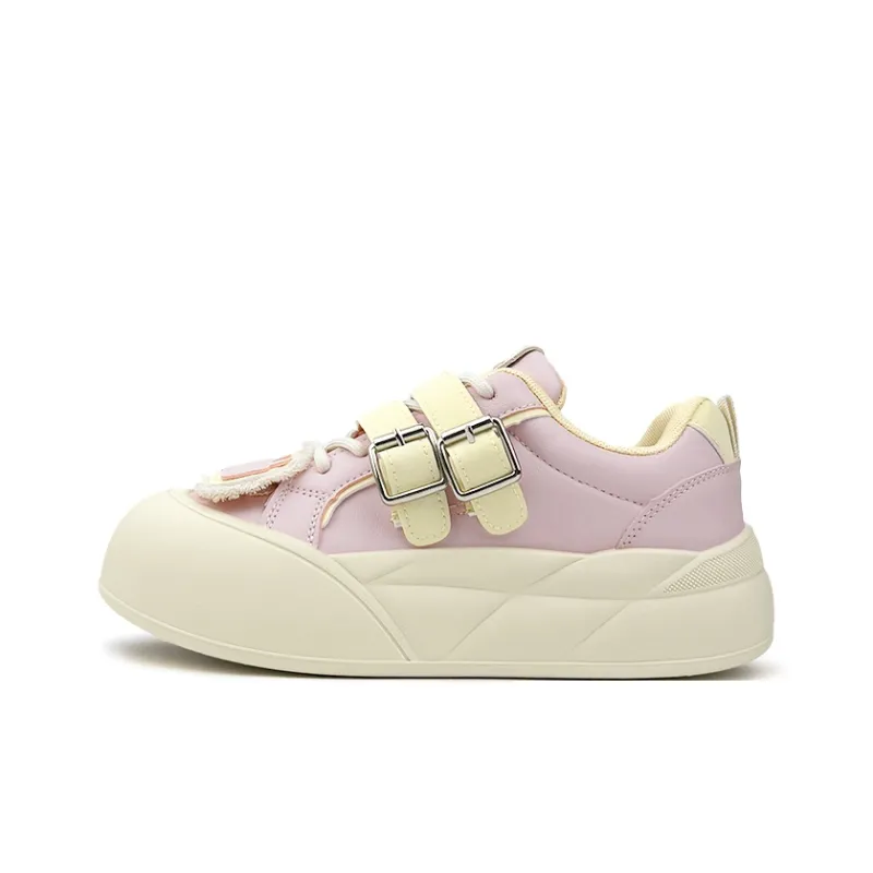 Mengsai Abrasion Resistant Slip Resistant Low Top Casual Shoes Women's Yellow Pink-1