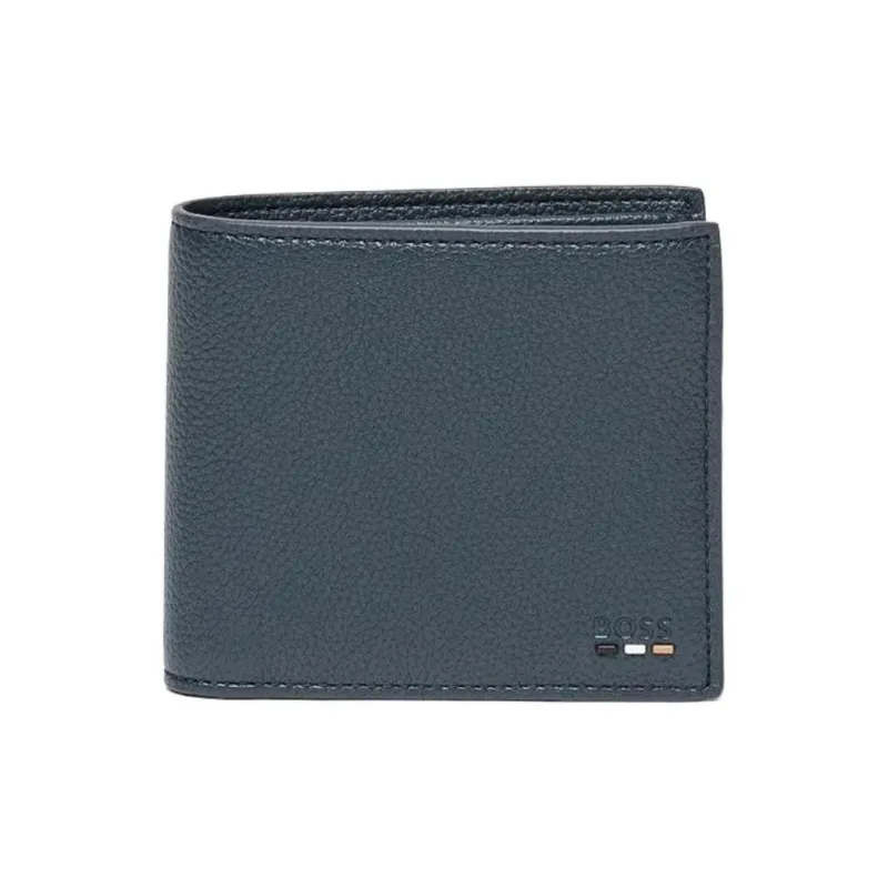HUGO BOSS Polyurethane Wallet Men's Gray Blue-0