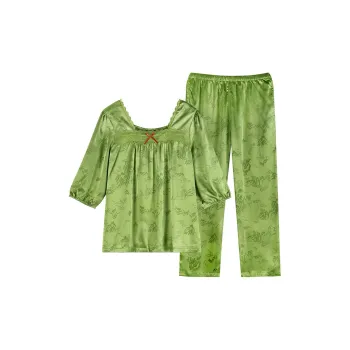 Xuan Liang Pajama Set Women's Pasture Grass Green