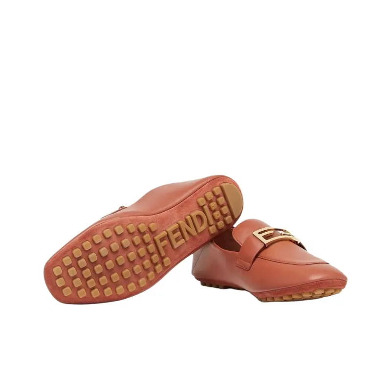 FENDI Baguette Ff Plaque Loafers Women's-6