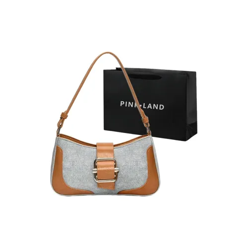 PINK·LAND PU Shoulder Bag Women's Denim Brown/Denim Silver/Denim Black