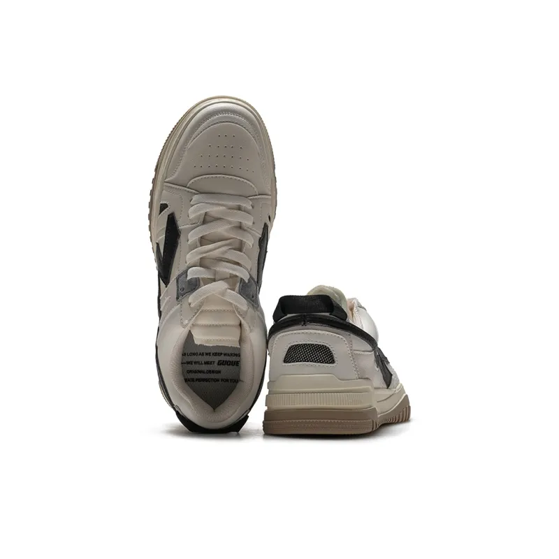 Ancient Finches Low-Top Skateboard Shoes Unisex Beige/Black-3