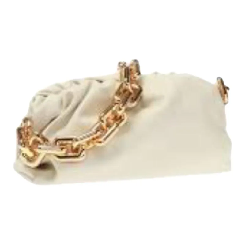 Bottega Veneta Calfskin One Shoulder Handbag Clutch Women's White-3