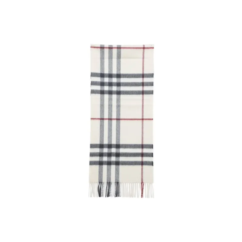 Burberry Cashmere Knit Scarves Women's White-0