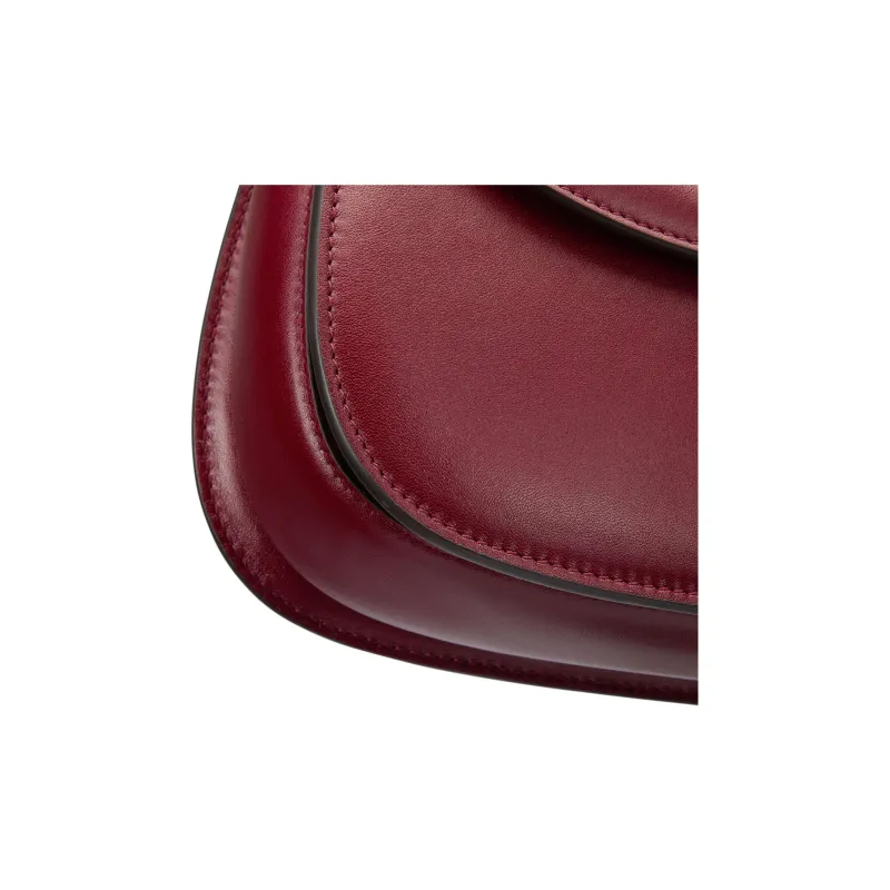 GUCCI Bamboo 1947 Soft Leather Shoulder Bag, Crossbody Bag, Handbag Trumpets Women's Red-6
