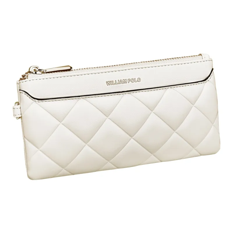 WilliamPOLO PU 6.5 Inches Cell Phone Pouch With Zip Closure Large Capacity Coin Purse Wallet Regular Women's Multicolor-3