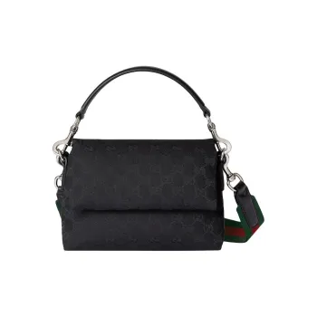 GUCCI Canvas Shoulder Bag Crossbody Bag Handbag Small Size Unisex Black