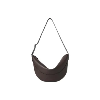 THE ROW Calfskin Crescent Bag, Crossbody Bag, Shoulder Bag Unisex Chestnut Brown