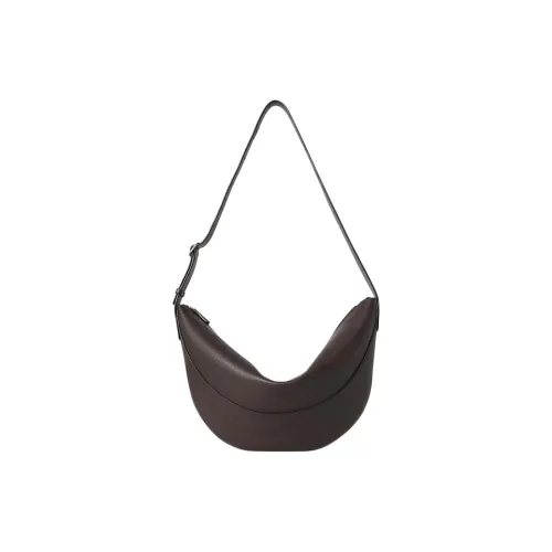 THE ROW Calfskin Crescent Bag, Crossbody Bag, Shoulder Bag Unisex Chestnut Brown