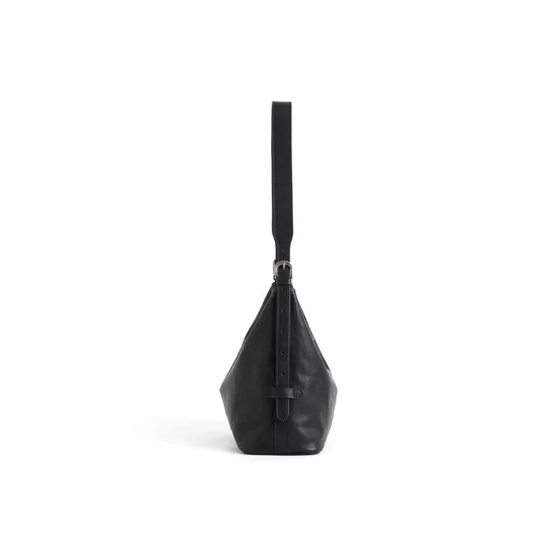COCOEVA Top Grain Cow Leather Shoulder Bag Crossbody Bag Medium Size Women's Black/Coffee-1
