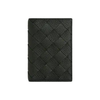 Bottega Veneta Calfskin Passport Holder Men's Dark Green