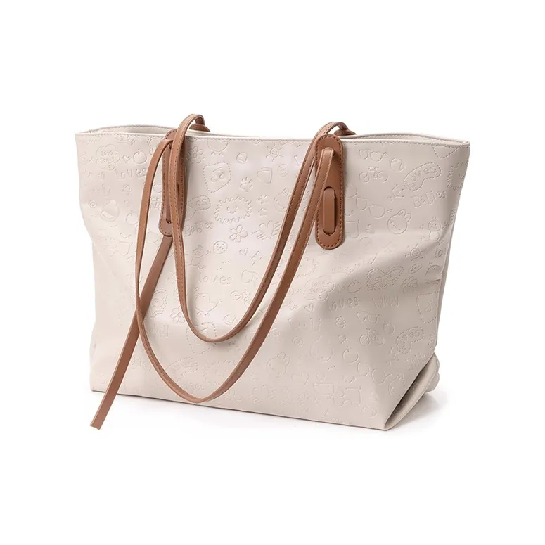 CLEVER& KETCH PU Tote Bag Shoulder Bag Regular Women's Apricot/Black-5