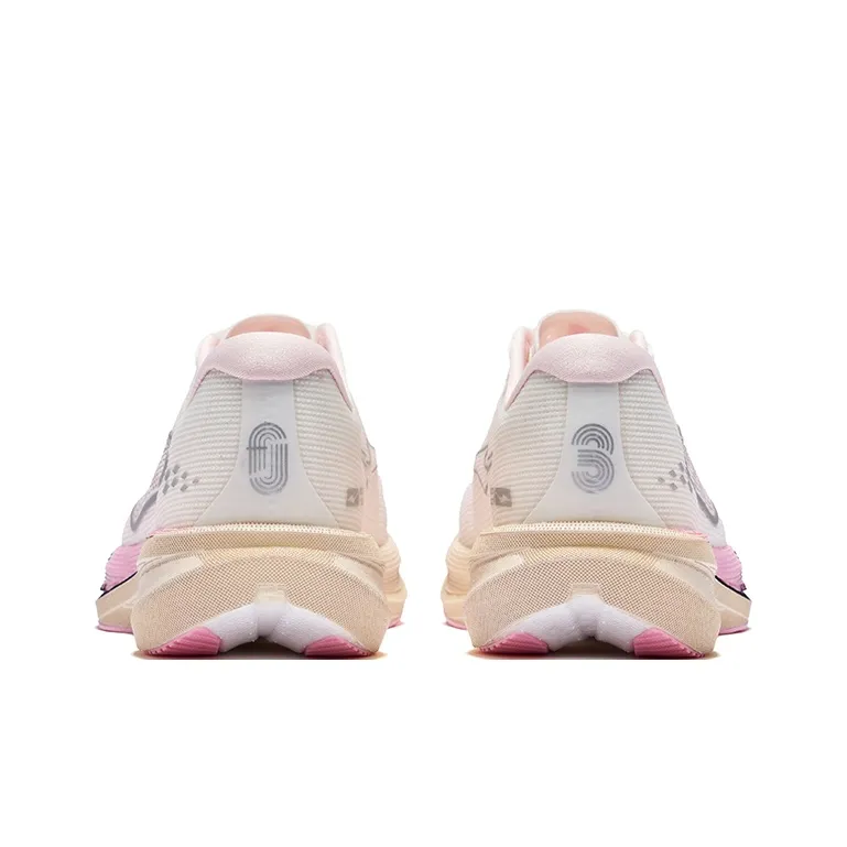 Erke Extreme Wind 3.0 Cushioning Height Increase With Rebound Low Top Training Running Shoes Women's White Pink Silver-3