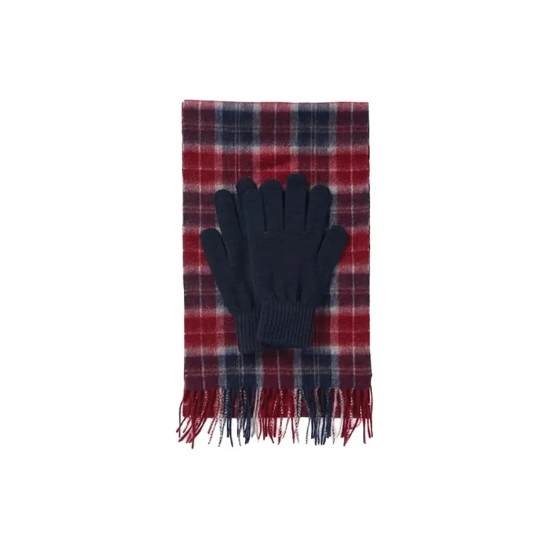 BARBOUR Saltburn Tartan Scarf & Glove Knitted Set-2