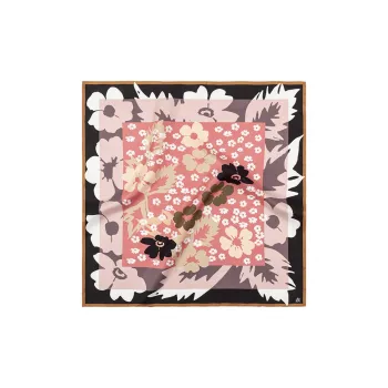 Eucalyptus Ornamentation Floral Yumei Silk Scarf Women's