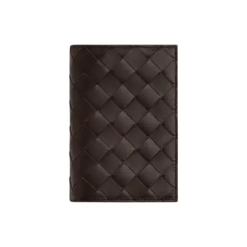 Bottega Veneta Calfskin Wallet Men's Dark Brown With Matcha
