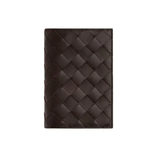 Bottega Veneta Calfskin Wallet Men's Dark Brown With Matcha