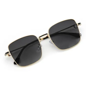 CLARKIA FLOWER Stainless Steel Square Sunglasses Unisex