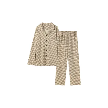 Shivs Pajama Set Men's Beige Coffee