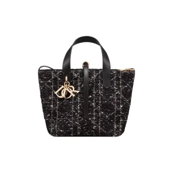 DIOR Toujours Cotton Shoulder Bag, Crossbody Bag, Handbag Small Size Women's Black