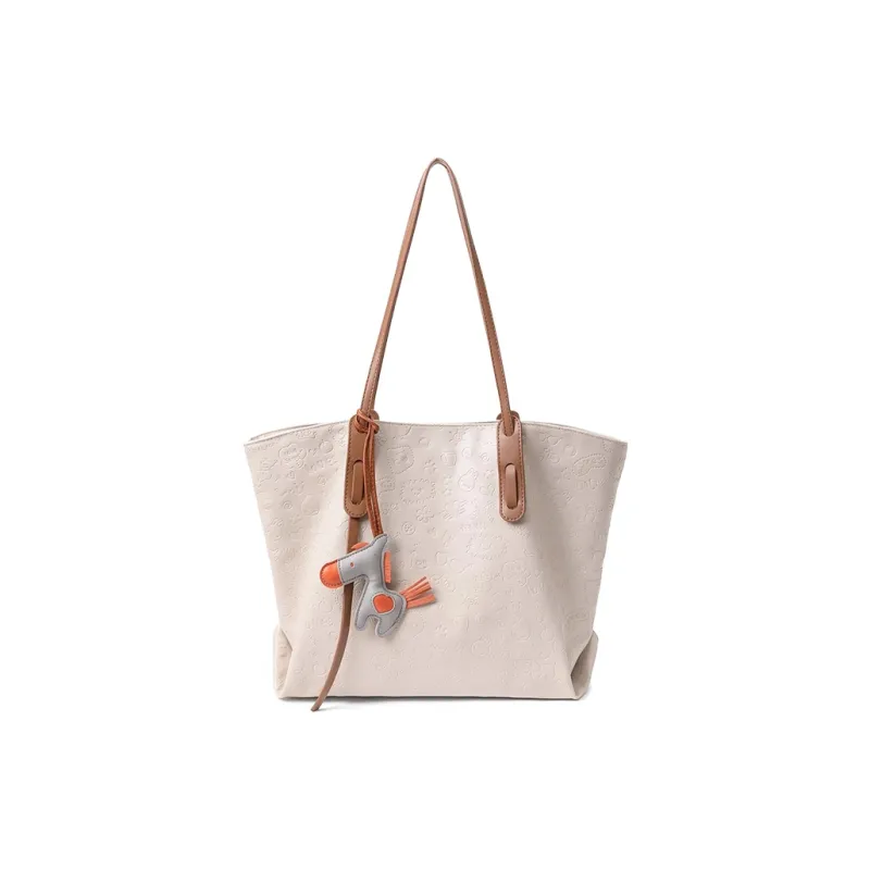 CLEVER& KETCH PU Tote Bag Shoulder Bag Regular Women's Apricot/Black-0