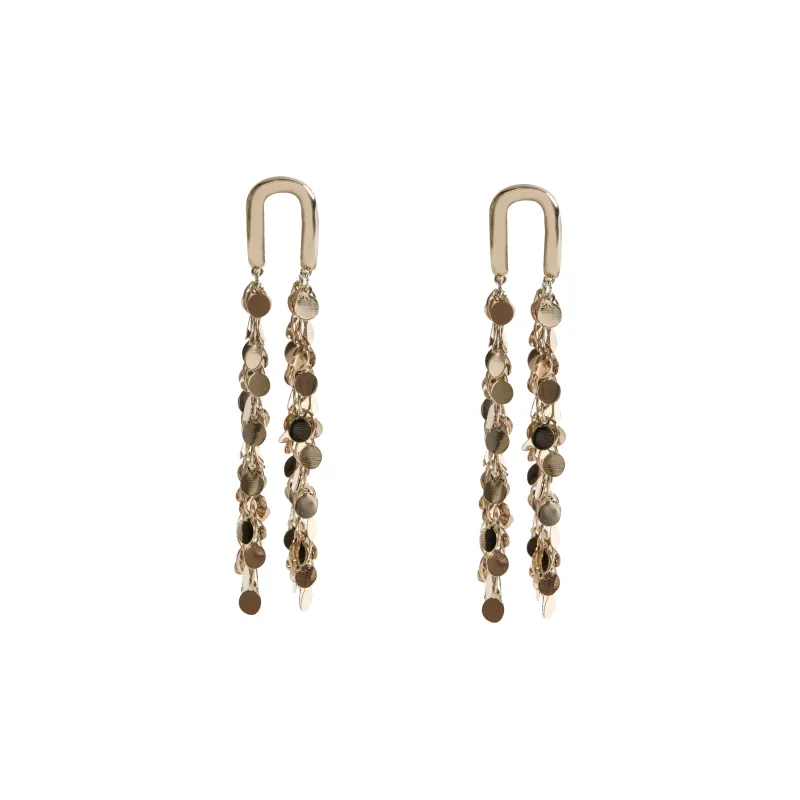 KEYS VIA Copper Alloy Steel Needle Sequins Hoop Earrings Women's-1