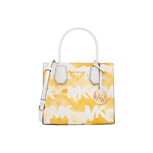 MICHAEL KORS Mercer Leather Tote Bag Shopping Bag Shoulder Bag Handbag Small Size Women's Yellow White