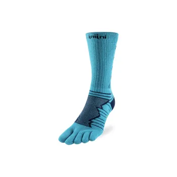 INJINJI Ultra Run Crew Mid-Calf Socks Unisex 1 Pack Pacific Blue