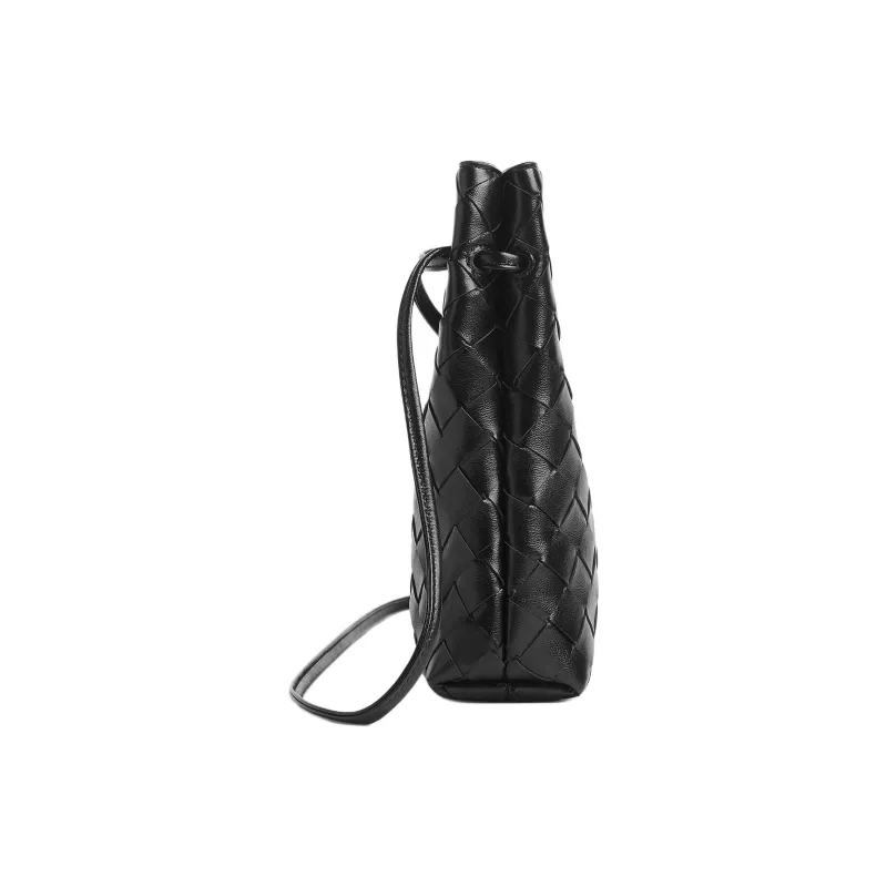 Bottega Veneta Intrecciato Calfskin Shoulder Bag Women's Black-1
