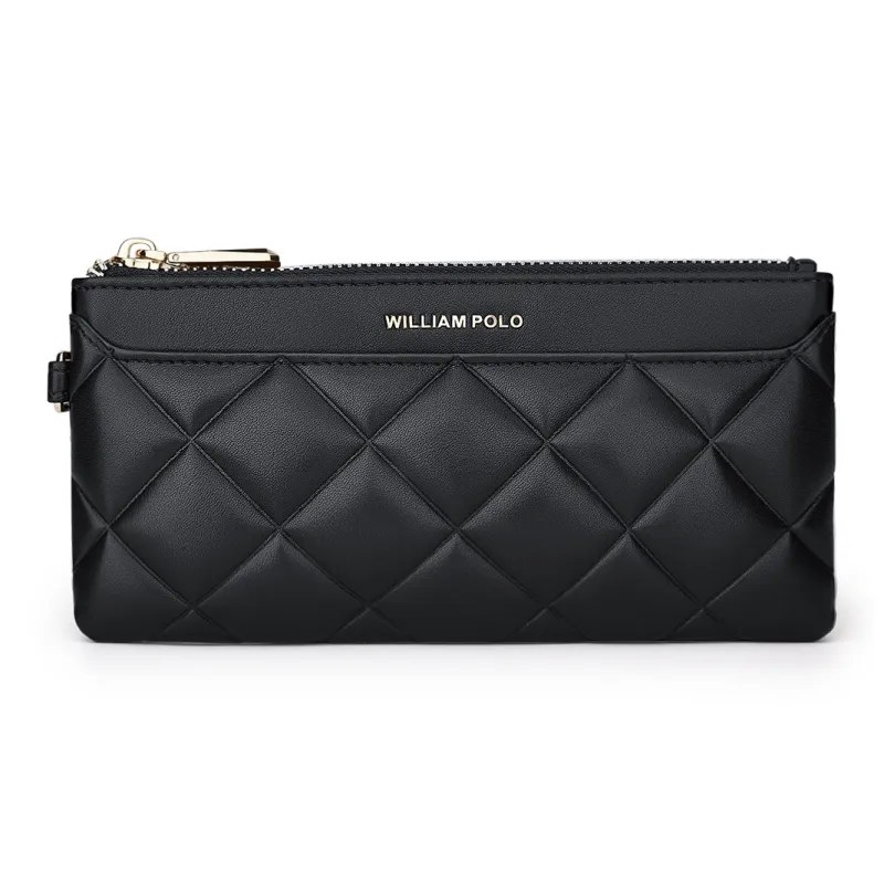 WilliamPOLO PU 6.5 Inches Cell Phone Pouch With Zip Closure Large Capacity Coin Purse Wallet Regular Women's Multicolor-6