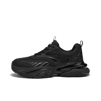 Jeep Slip Resistant, Abrasion Resistant, Lightweight, Height Increasing Low Top Chunky Sneakers Men's Black
