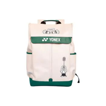 YONEX Artificial Leather Backpack Unisex Khaki Beige/Sky Blue/Black