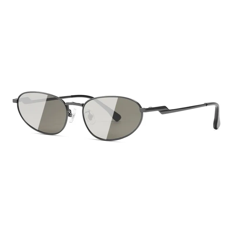 VEGOOS Stainless Steel Oval Sunglasses Unisex-4