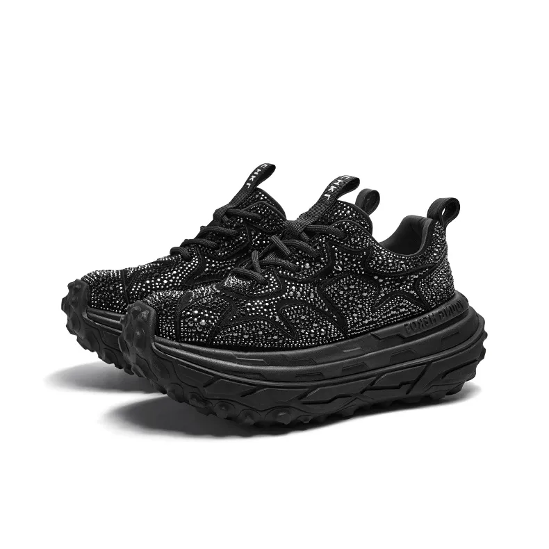 CHERYKALLY Slip-Resistant Breathable Height Increasing Coverage Low-Top Chunky Sneakers Women's-7