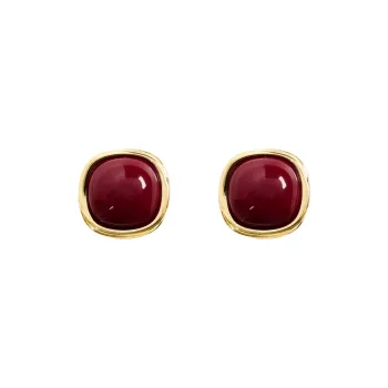 KEYS VIA Copper Alloy Resin S925 Sterling Silver Stud Stud Earrings Women's