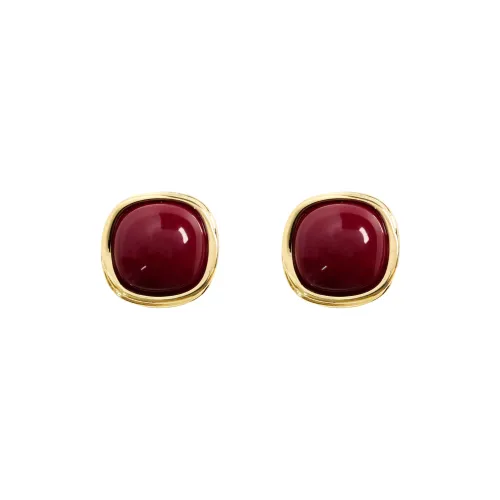 KEYS VIA Copper Alloy Resin S925 Sterling Silver Stud Stud Earrings Women's