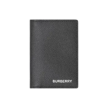 Burberry Calfskin Business Card Holder Card Clip Card Case Men's Black
