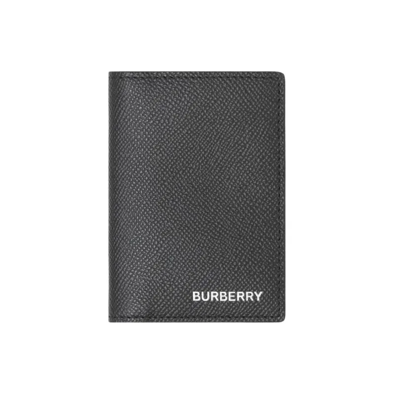 Burberry Calfskin Business Card Holder Card Clip Card Case Men's Black-0