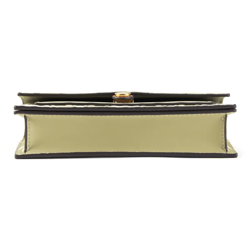 TORY BURCH T Monogram Embossed Leather Shoulder Bag Crossbody Bag Wallet Women's Olive Green-3